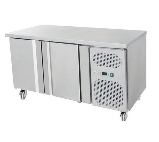 Contender 2 Door Freezer Prep Counter 700mm Deep With Fitted Castors