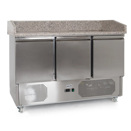 Contender Granite Top 3 Door Refrigerated Pizza Prep Counter 370L Capacity