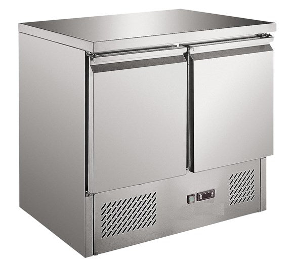 Contender S901 2 Door Refrigerated Prep Counter with Solid Steel Top