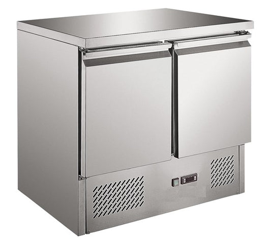 Contender S901 2 Door Refrigerated Prep Counter with Solid Steel Top