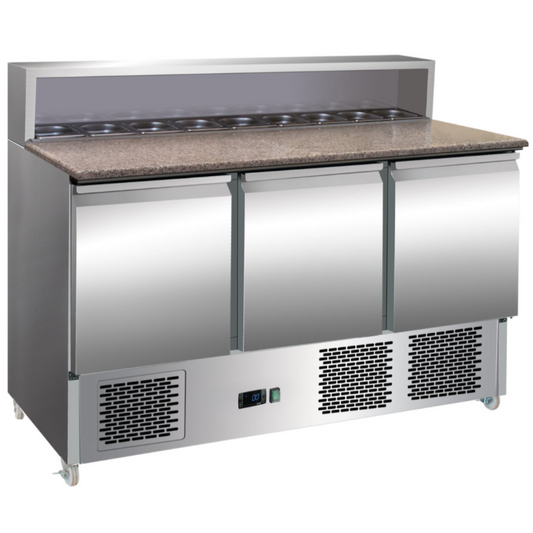 Contender 3 Door Refrigerated Pizza - Sandwich Prep Counter