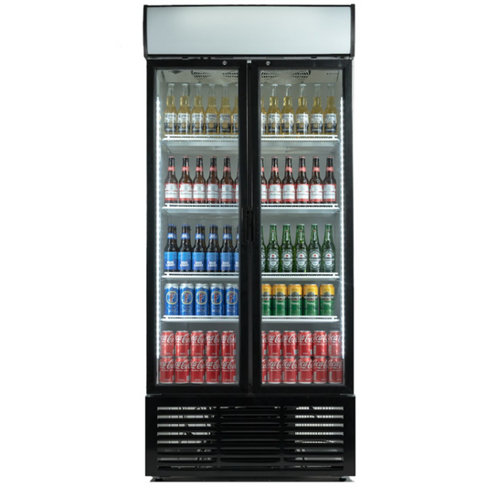Contender Commercial Double Glass Door Fridge