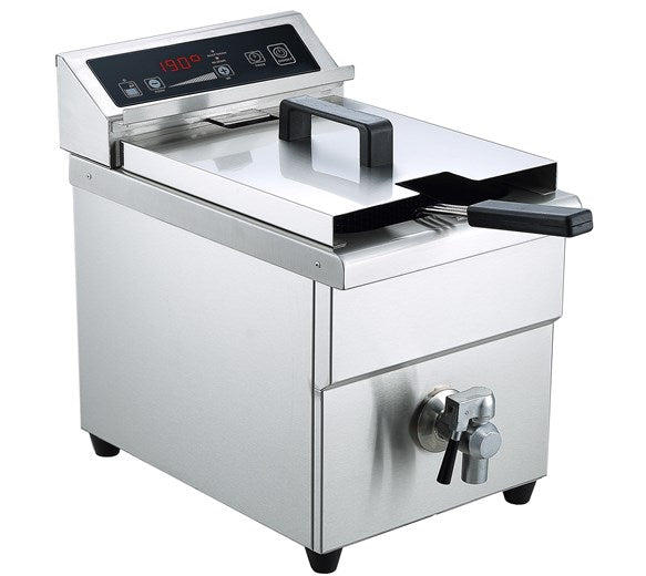 Contender 8 Litre Tank Energy Efficient Induction Fryer With Drain Tap