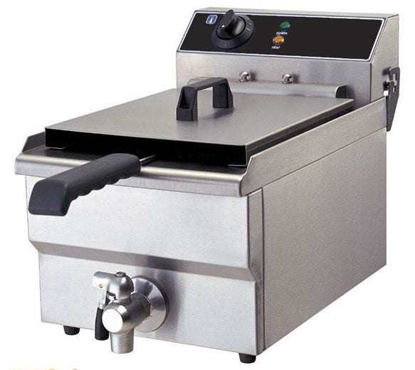Contender 13 Litre Tank Commercial Fryer With Drain Tap