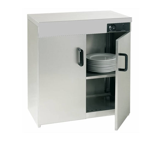 Contender Hot Cupboard Stainless Steel - Double Door - Holds Up To 160 Plates