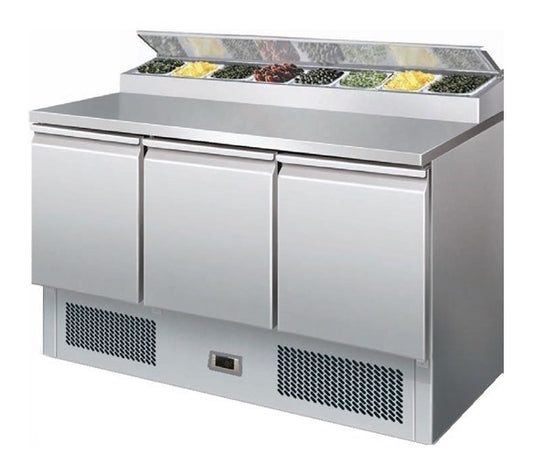 Contender PS300 Refrigerated Pizza Prep Counter 8 x 1/6 GN Pan Size Top